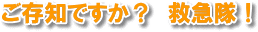 ご存知ですか。救急隊