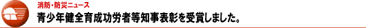 青少年健全育成功労者等知事表彰を受賞しました。