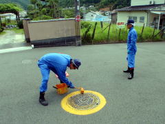 防火水槽の塗装状況