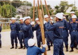 消防学校での訓練の写真