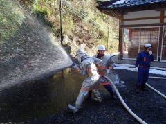 大川神社訓練の様子