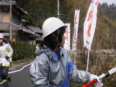 真倉婦人消防隊も訓練に参加