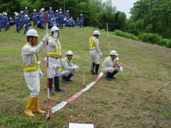 建設部職員による測量訓練