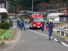 消防署・消防団の合同訓練