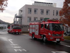 はしご車および化学車出場!!