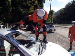 フロントガラス開放!
